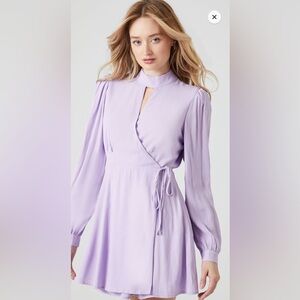 Forever 21 Surplice Mock Neck Wrap Dress Size L